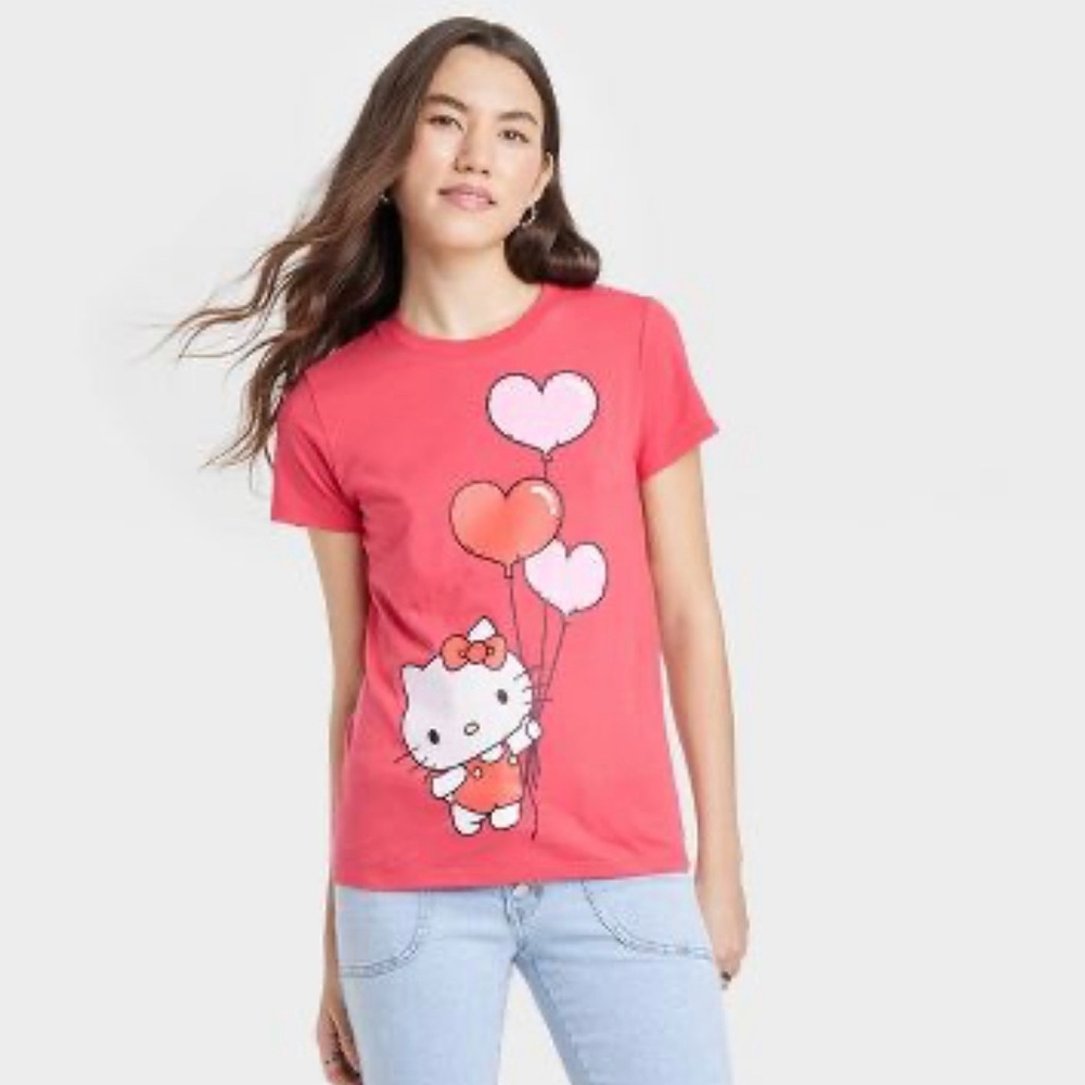 Hello Kitty Valentine's Day Short Sleeve Graphic T-Shirt